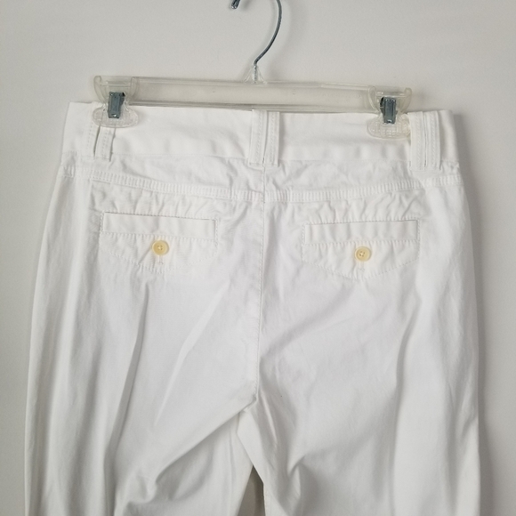 Banana Republic Martin Fit Flared Leg Cotton White Pant Stretch Size 4 - Picture 9 of 15